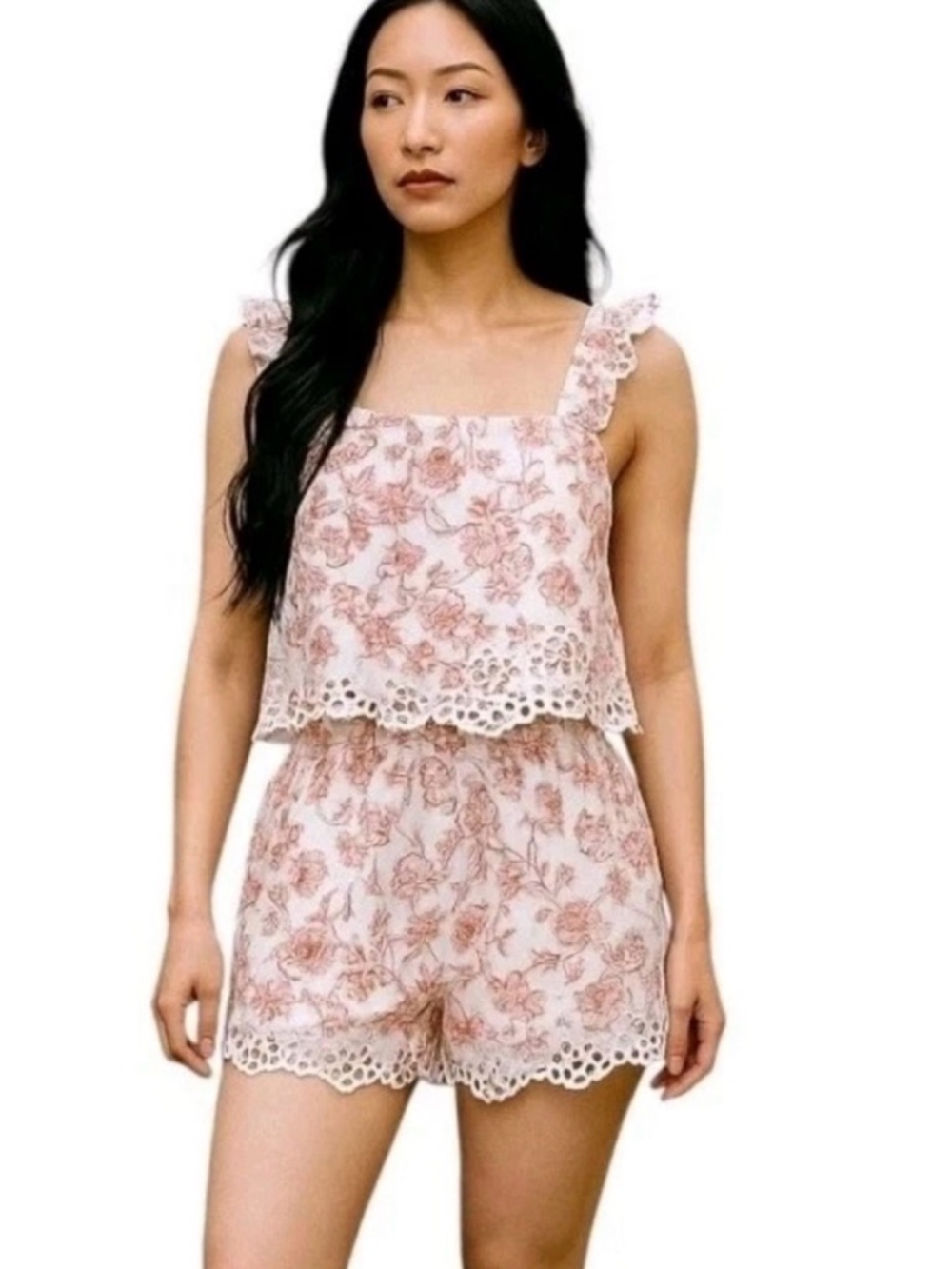 Rachel Ashwell Womens Small Romantic Coquette Floral Cottagecore Pajama Set